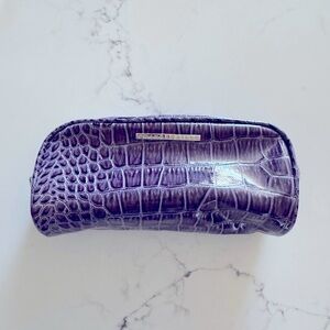 Chantecaille Purple Crocodile-Embossed Cosmetics Bag